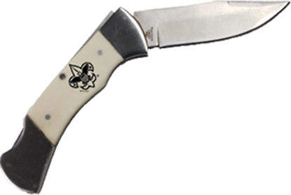 Picture of White Handle Lock Blade Knife w/ BSA® Branding